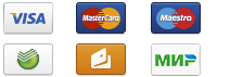 Visa, MasterCard, Maestro, Сбербанк Онлайн, Яндекс.Деньги, Мир