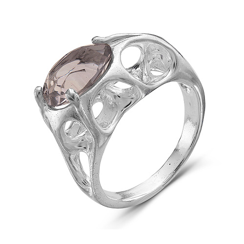 Кольцо с серебрением и цветным ювелирным стеклом