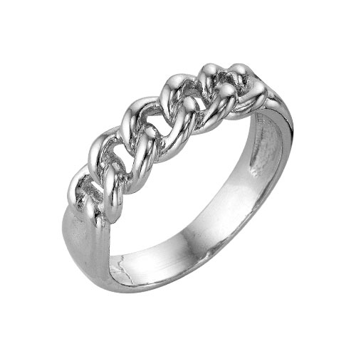 Кольцо с вставкой в виде цепочки,с серебрением и оксидированием