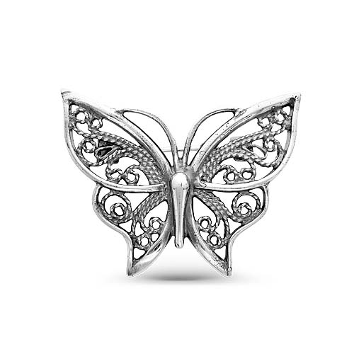 Брошь серебряная "Сверкающая милая бабочка"